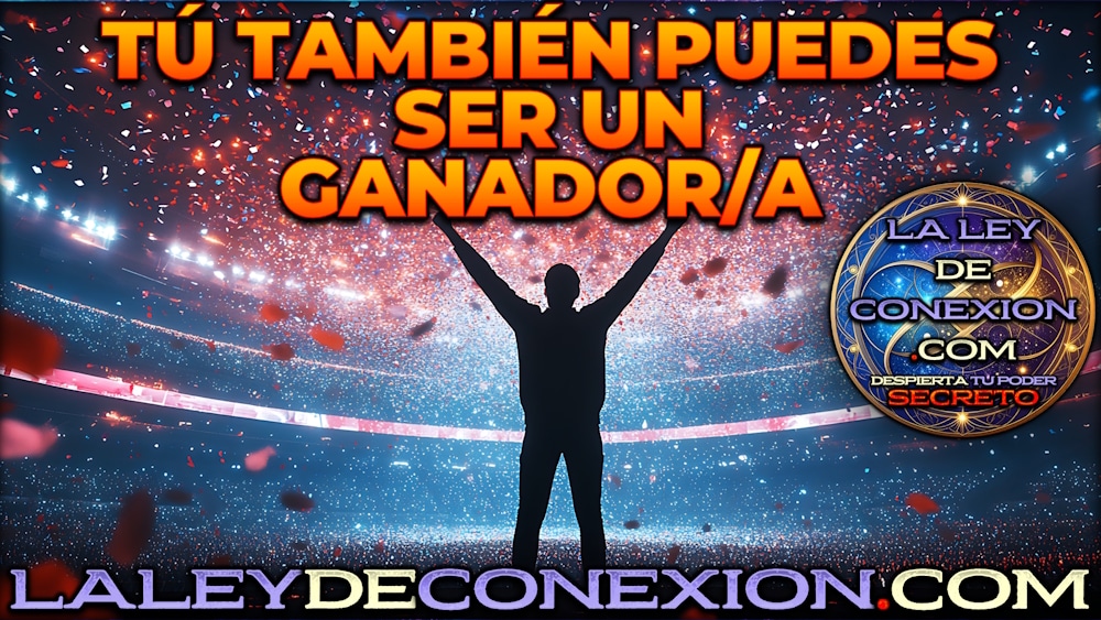 Un hombre joven parado y con los brazos extendidos hacia el cielo en medio de un estadio con confetis cayendo a su alrededor.