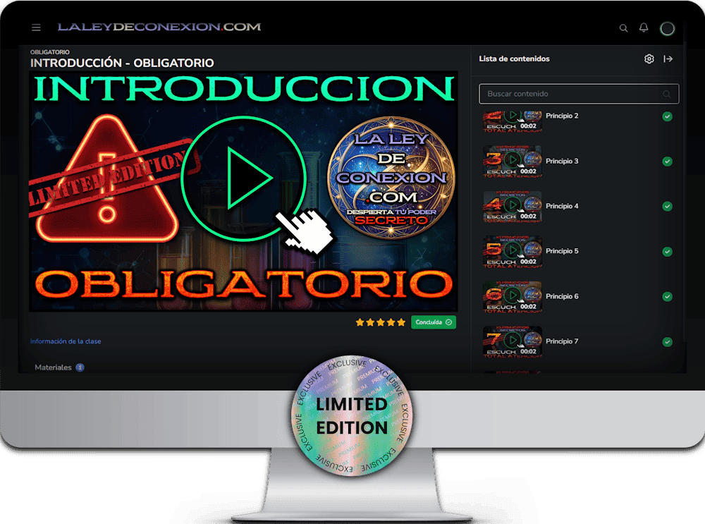 Mockup o representación del Programa 10 Principios Secretos y Probados Edición Limitada en una PC o computador de escritorio.
